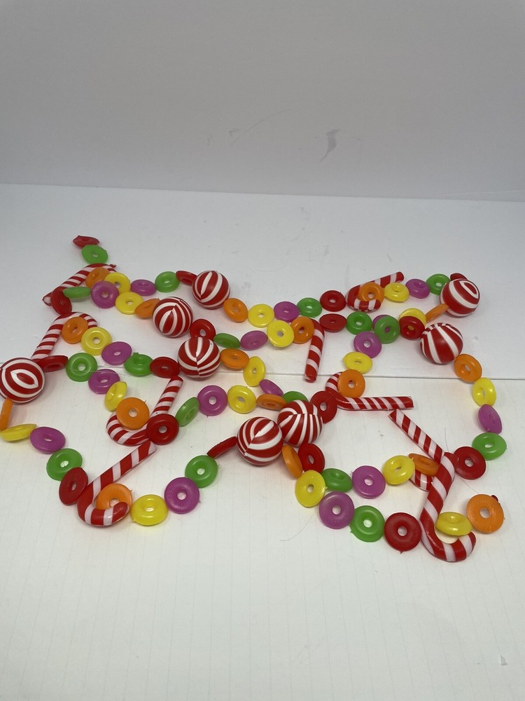 Vintage Blow Mold Christmas Candy Garland 8' 4
