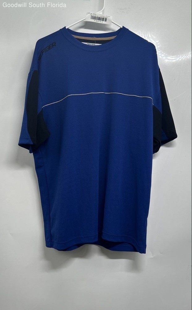 Tommy Hilfiger Mens Blue Short Sleeve Crew Neck Pullover T-Shirt Size Large