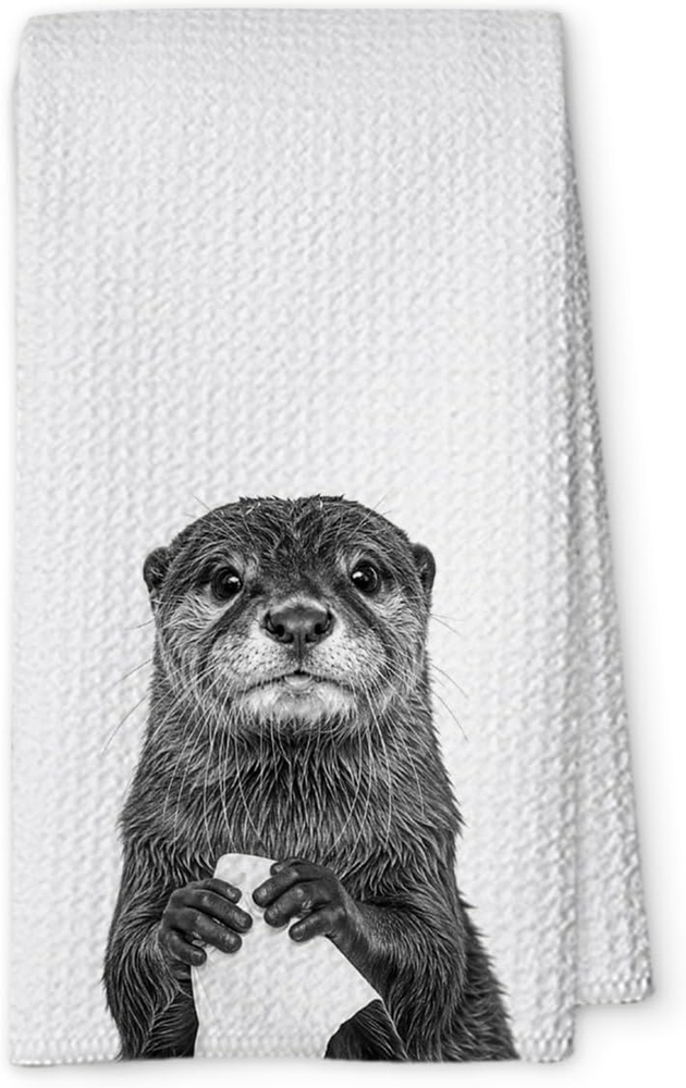 Cute Otter Kitchen Towels 1 PCS, Funny Otter Gifts for Women, Otter Decor Hand T