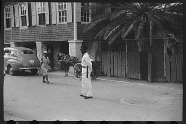 Christiansted St Croix Virgin Islands 1940s Farm Security Officer Car Donkey