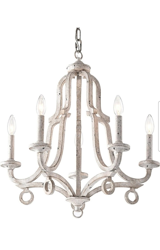 Edvivi French Country Chandelier, 5-Light Farmhouse Chandelier Vintage Candle...