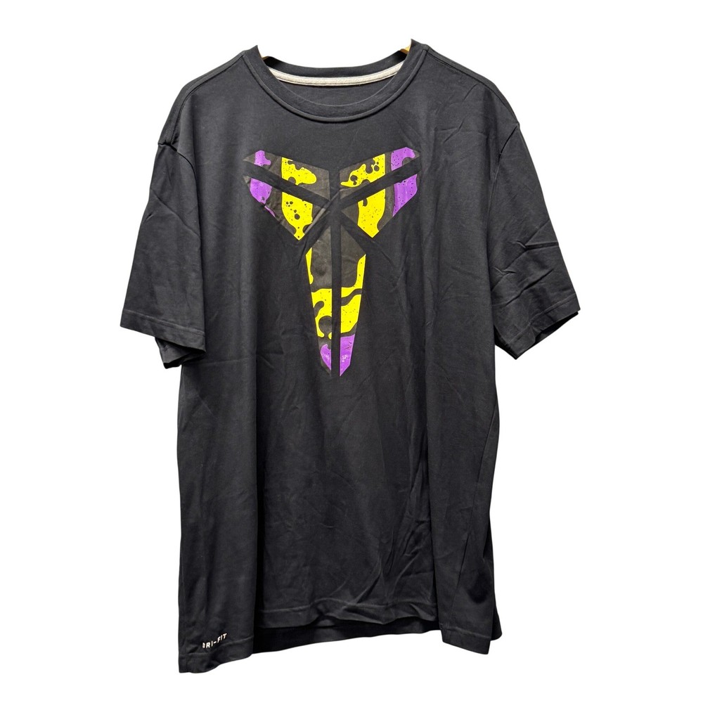 Nike T-Shirt Mens XXL Kobe Bryant Sheath Logo Black Short Sleeve Dri Fit Tee