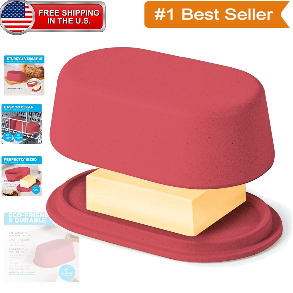 Scandinavian Design Bamboo Butter Dish with Lid - For European Style Butter