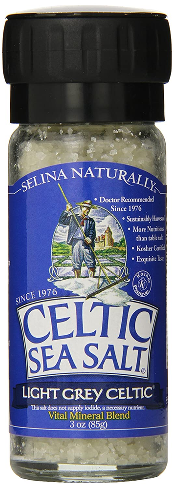 Celtic Sea Salt Light Grey Grinder 3 Oz Natural Mineral-Rich Flavor
