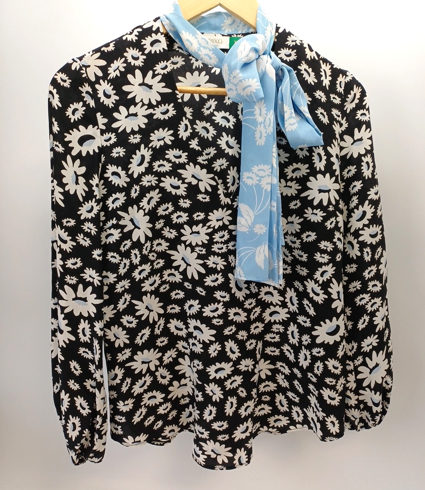 Rixo London Angie Daisy Print Silk Blouse  X Small