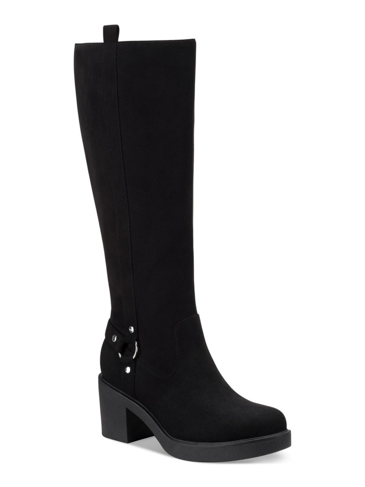 STYLE & COMPANY Womens Black Harness Strap Brettaa Block Heel Riding Boot 9 M