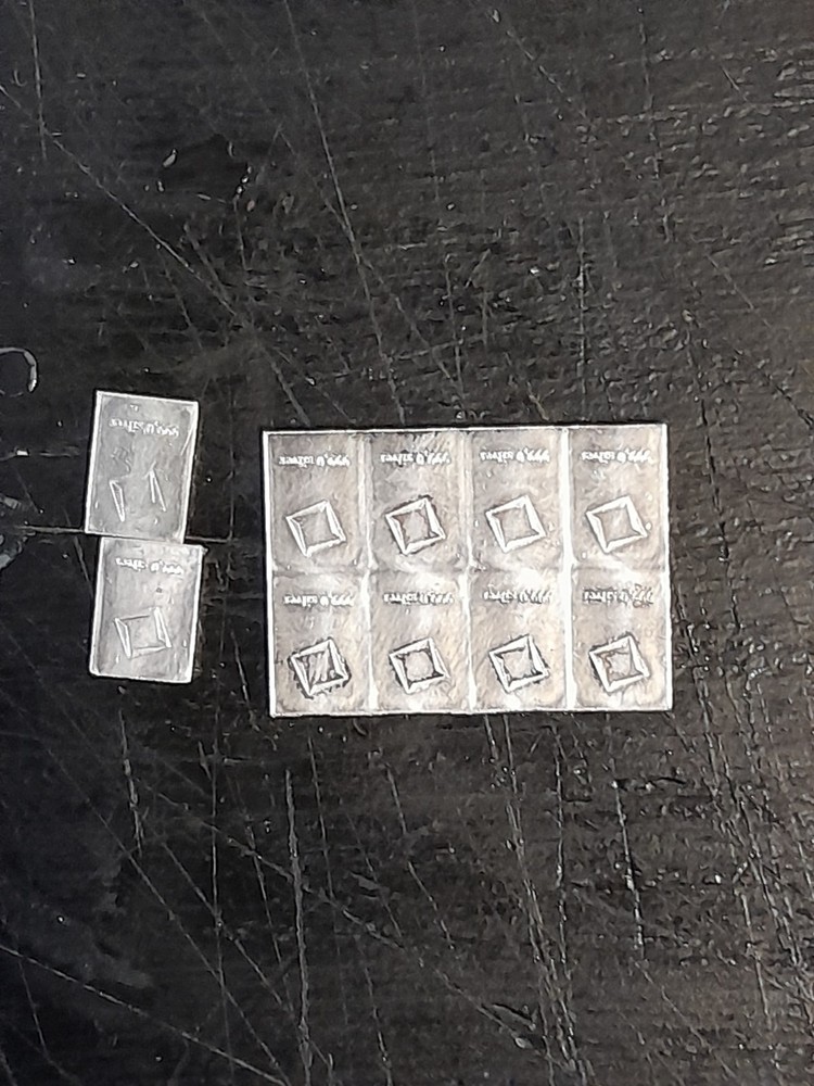Lot of 10 Valcambi 0.999 Fine Silver 1 Gram Bullion Bars