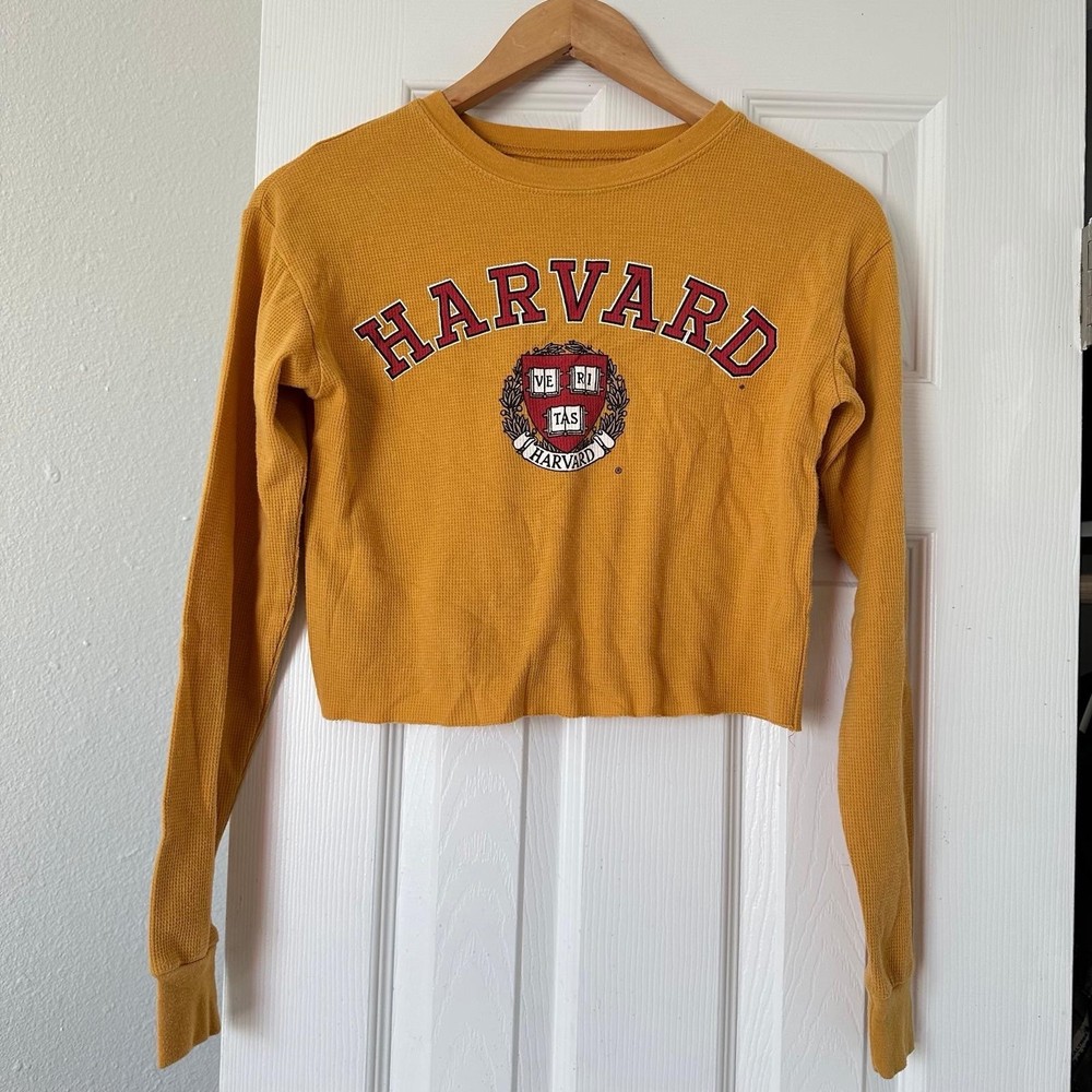 Harvard University Women's Long Sleev Cropped Shirt Size S