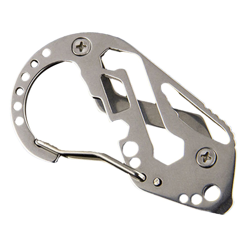 Compact Multi-Tool Keychain with Opener & Carabiner for Keys