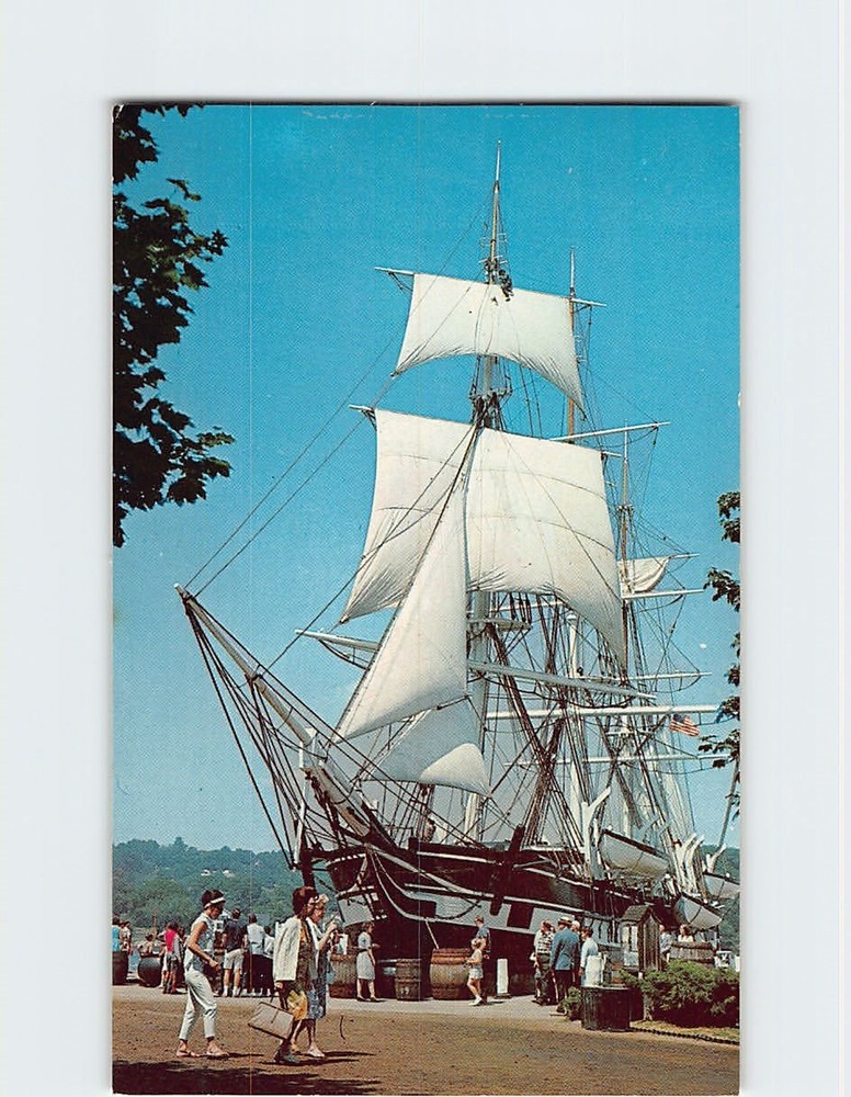 Postcard Charles W. Morgan Ship New Bedford Massachusetts Mystic Connecticut USA