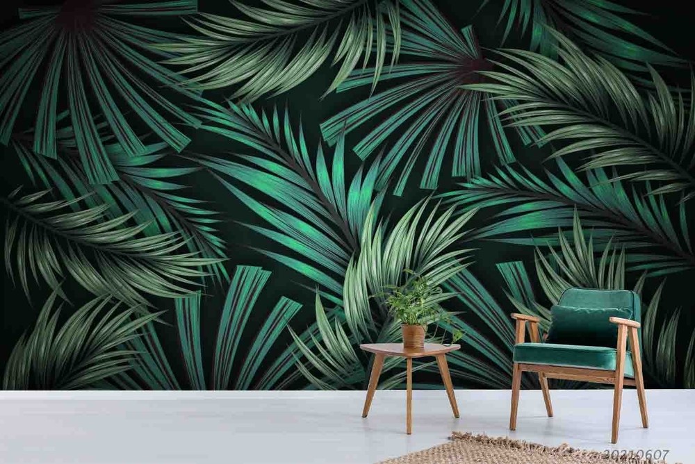 3D Plants Leaves Watercolor Wall Murals Wallpaper Murals Wall Sticker 11