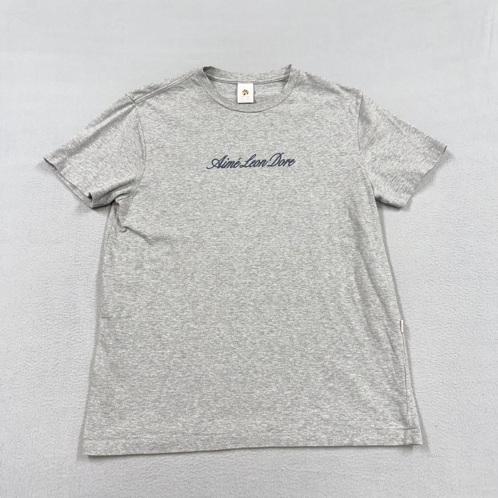 Aime Leon Dore Shirt Mens Large Gray Script Logo Graphic Tee Canada Crewneck
