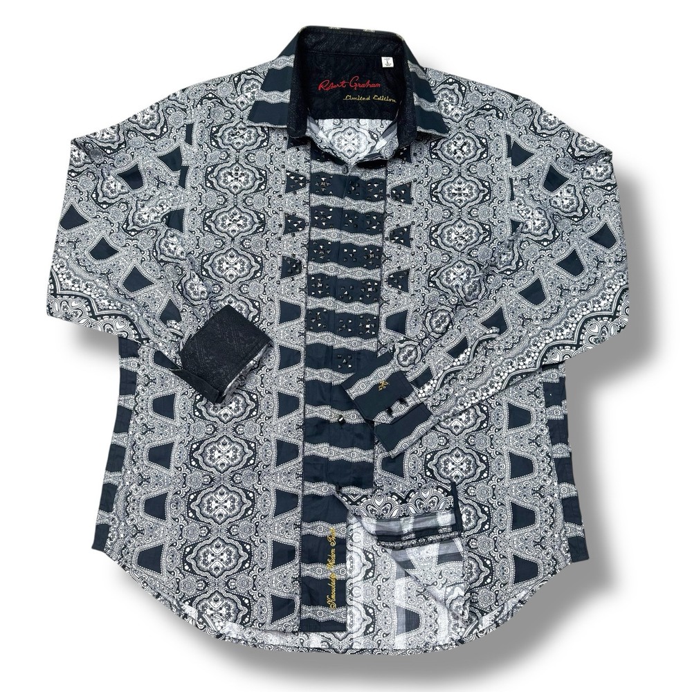 Robert Graham Limited Edition Giorgio Button-Up Shirt with Studs - Rare Size L 04/562