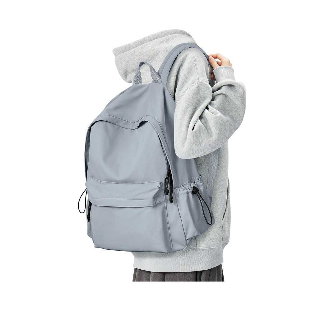 Blue Simple School Backpack for Girls Boys Waterproof Bookbag for Women Men C...
