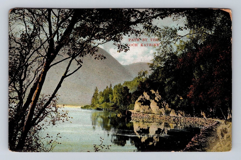 Trossachs-Scotland, Loch Katrine, Stirling Area, Vintage Souvenir Postcard