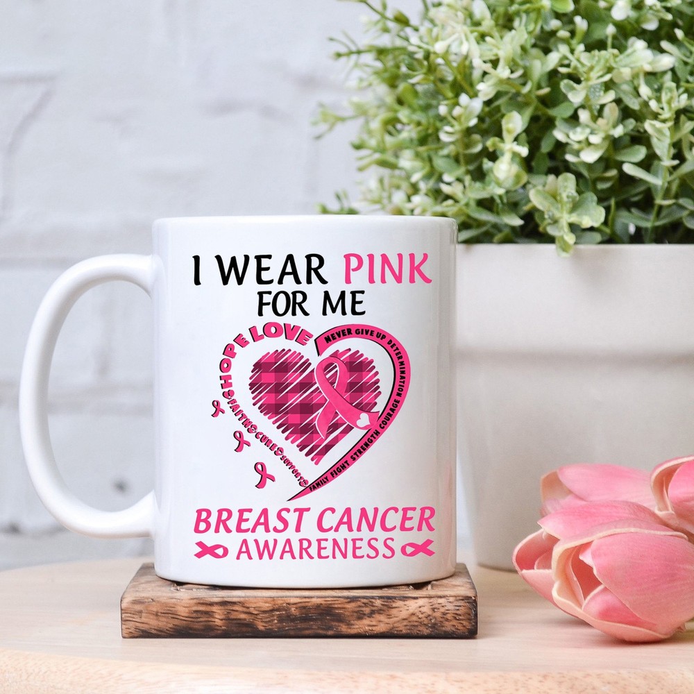 Pink Breast Cancer Survivor Coffee Mug I Wear Pink For Me