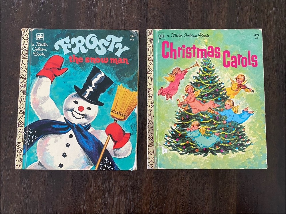 Lot of 2 -A Little Golden Book-Frosty The Snowman & Christmas Carols