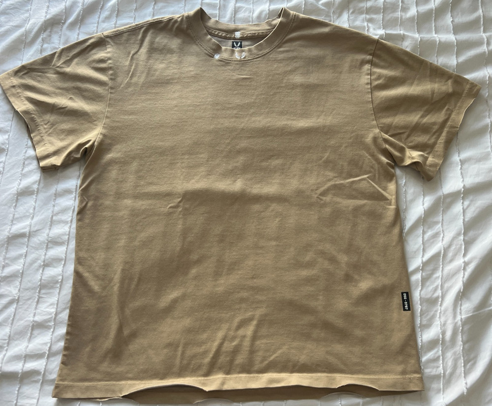 ASRV Beige Oversized T Shirt Men’s Medium DSG-0797 Short Sleeve Korea