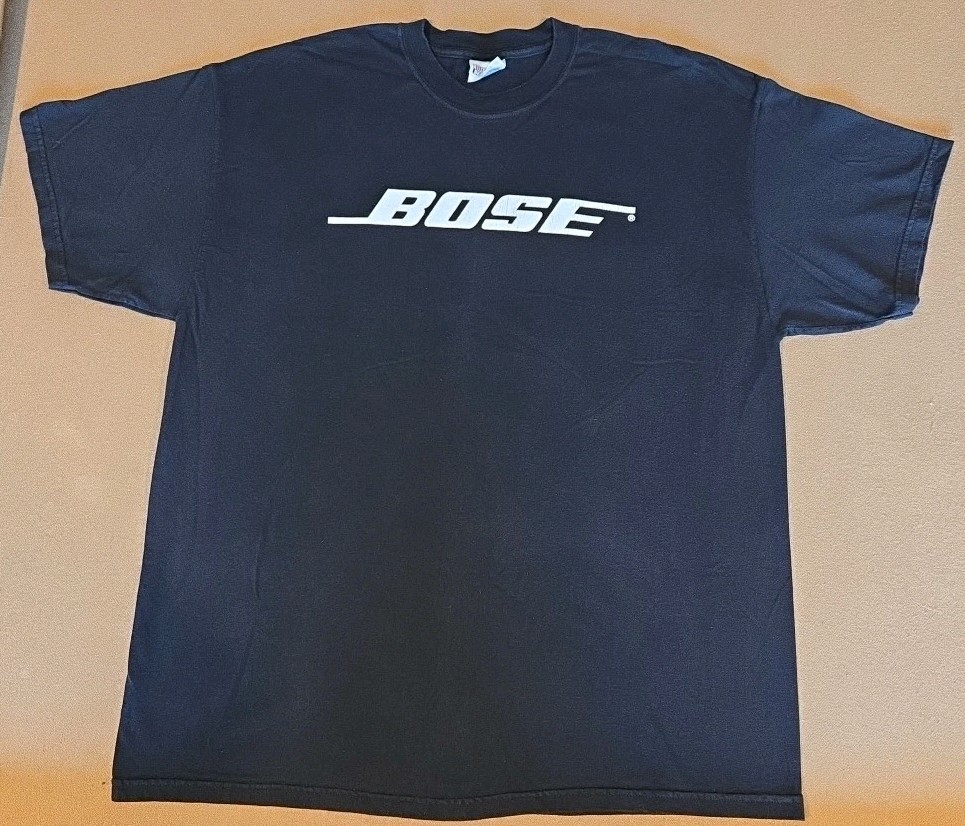 Vintage Bose Shirt Mens XL Black Graphic Logo Advertising Audio Electronics