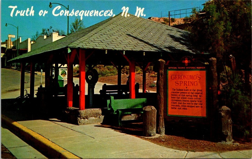 Geronimo's Spring Truth Or Consequences New Mexico Vintage Postcard