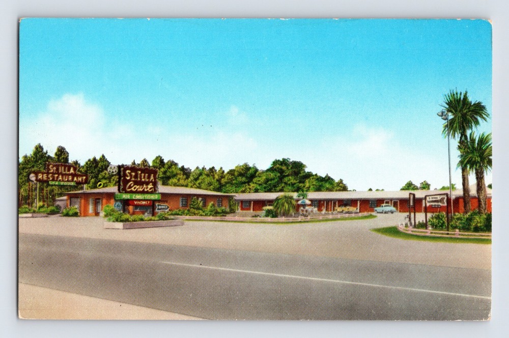 Postcard Georgia Nahunta GA St. Illa Court Motel Restaurant 1950s Unposted