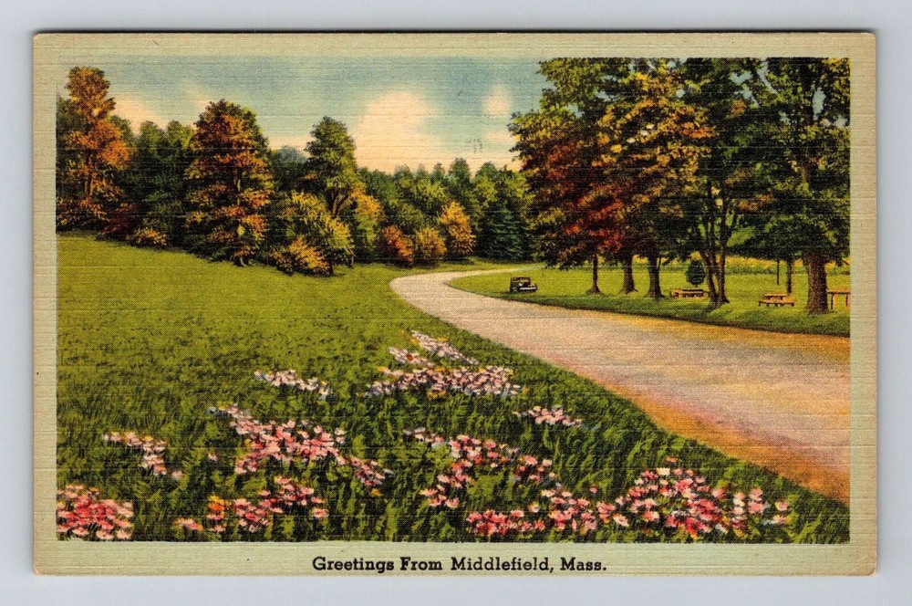 Middlefield MA-Massachusetts, General Greetings, Country Road Vintage Postcard