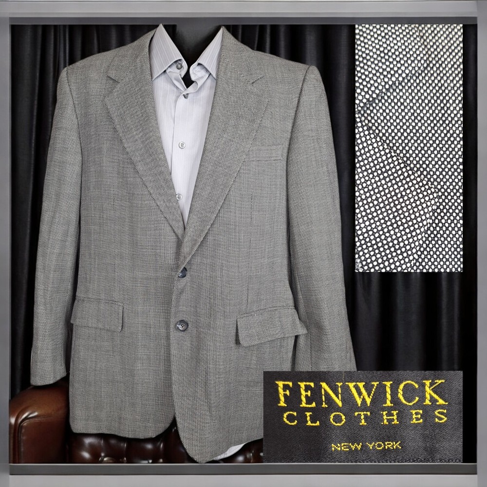 Fenwick Gray Nailhead Ventless Blazer Jacket for Men Size 40R
