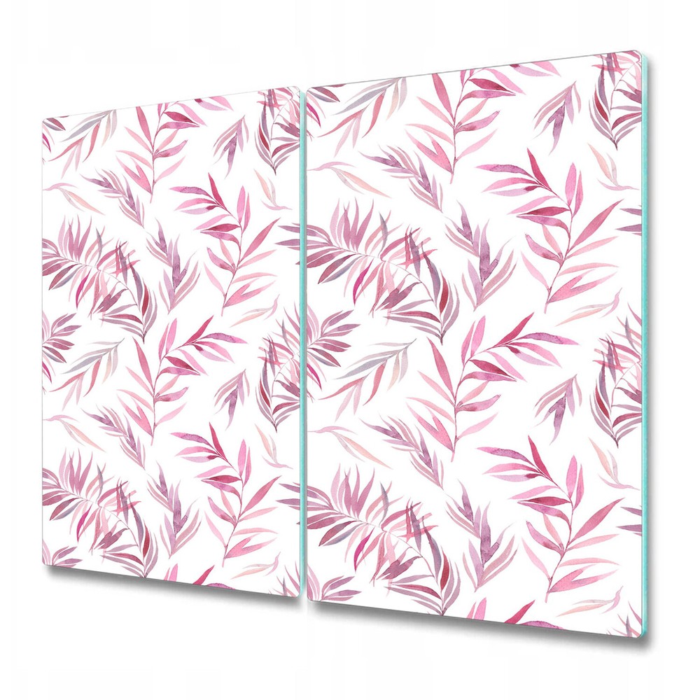 Glass Induction Ceramic Hob Cover Purple Palm Tree Florist Art Pink 2x30x52