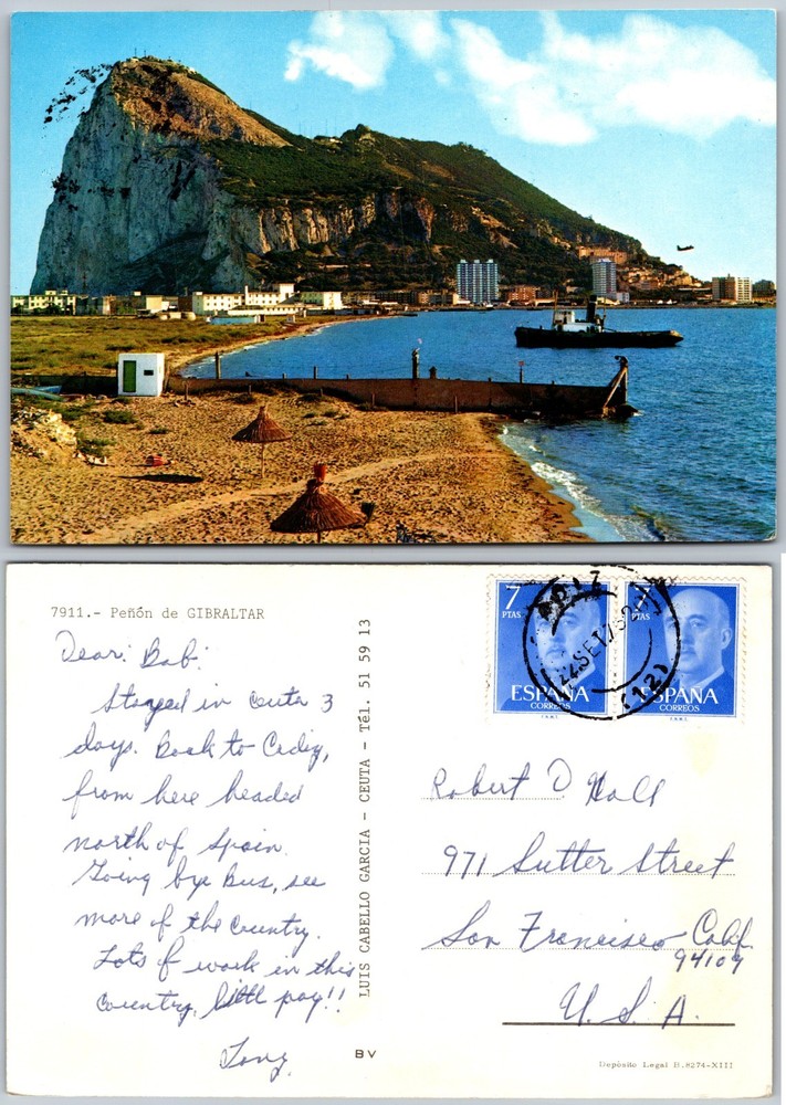 Continental Rock of Gibraltar Postcard