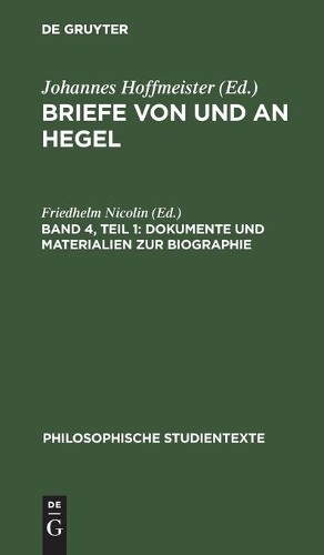 Dokumente Und Materialien Zur Biographie (Hardback) Philosophische Studientexte