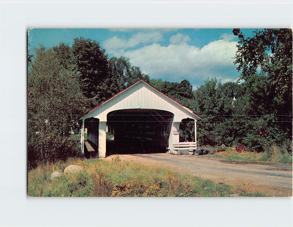 Postcard Old Covered Bridge in New England USA North America
