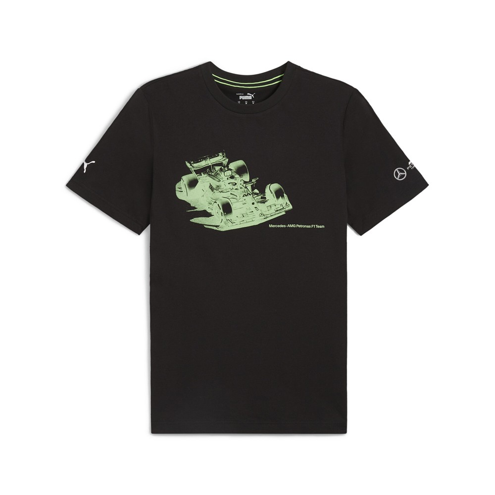 PUMA Mapf1 Essentials Car Graphic Crew Neck Short Sleeve T-Shirt Mens Black Casu