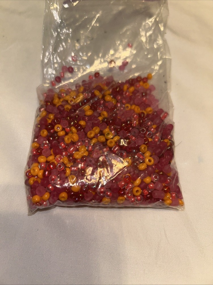 Large Bag of Pink & Orange Assortment Beads For Jewelry Making Arts & Crafts