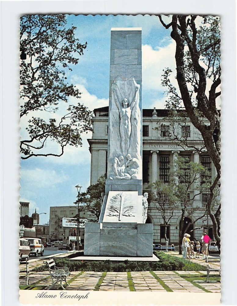Postcard Alamo Cenotaph San Antonio Texas USA