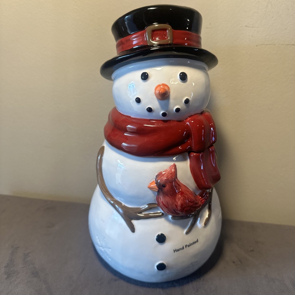 Christmas Cookie Jar Snowman  Cardinal St Nicholas Square Yuletide Kohl’s