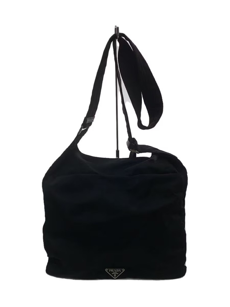 PRADA Nylon Shoulder Bag Black with Triangle Logo Japan
