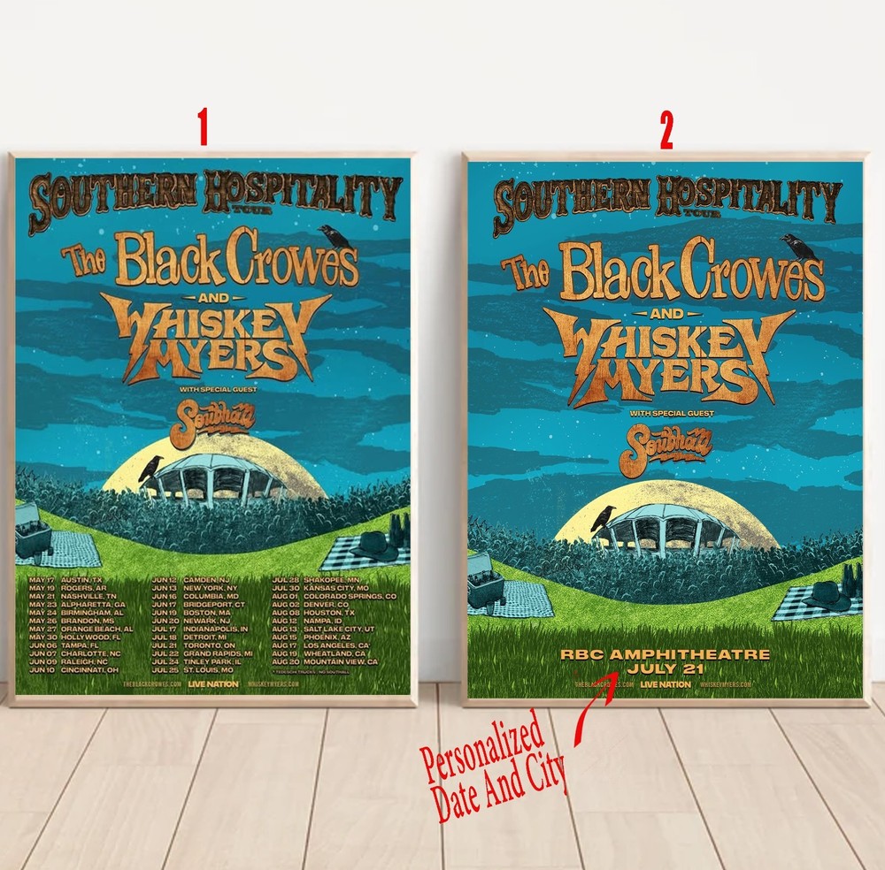 Custom The Black Crowes Hospitality Tour 2026 North America Poster