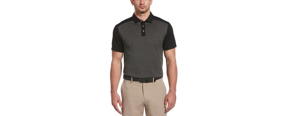 Pga Tour Mens Blocked Polo Black Size S