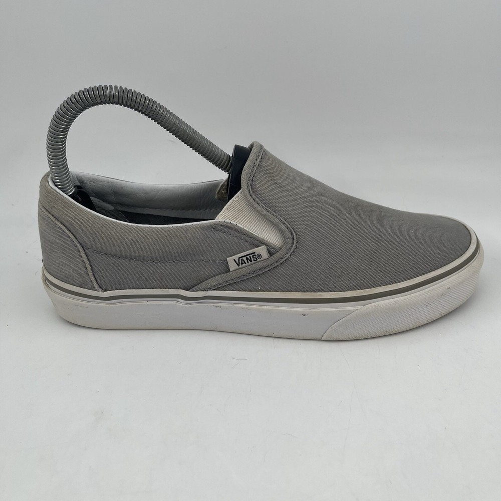 Van’s Unisex Adult Grey Slip-On Canvas Shoes - Size 7.5 Women’s | 6 Men’s
