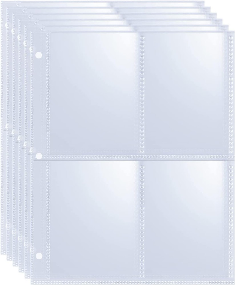 20 Pack 160 Pockets 2.5X3.5 Trading Card Sleeves,A5 Binder 4 Pocket Card Sleeves