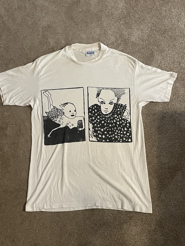 Vintage 1980s Hanes Fifty-Fifty Made in USA Underground Comix Art T-Shirt L