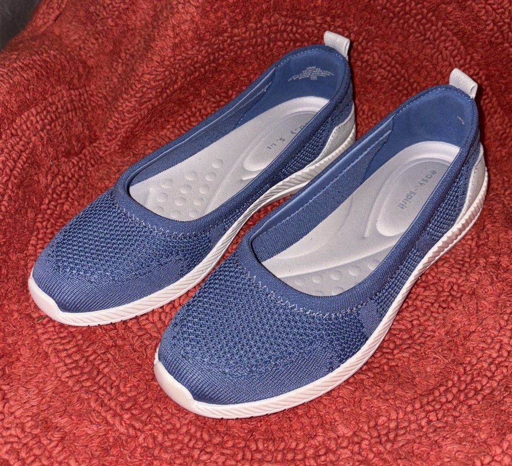 Easy Spirit Glitz Arch Comfort Lightweight Sneaker Slip On Shoes Blue Sz 9.5 M