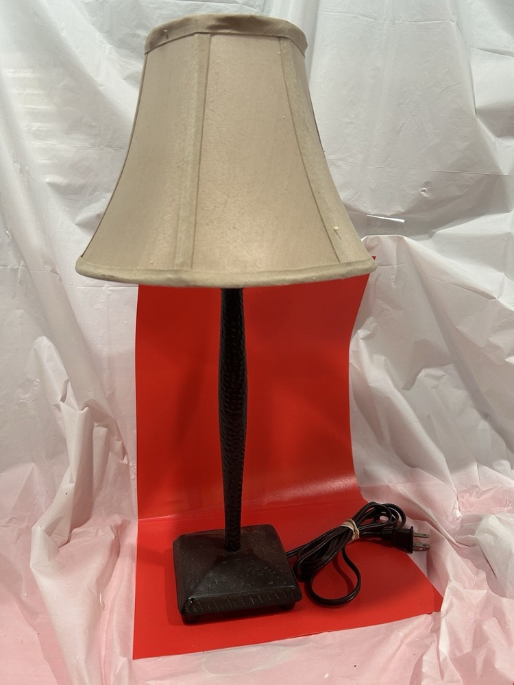 Original Pottery Barn Style Rustic Metal Lamp with Shade