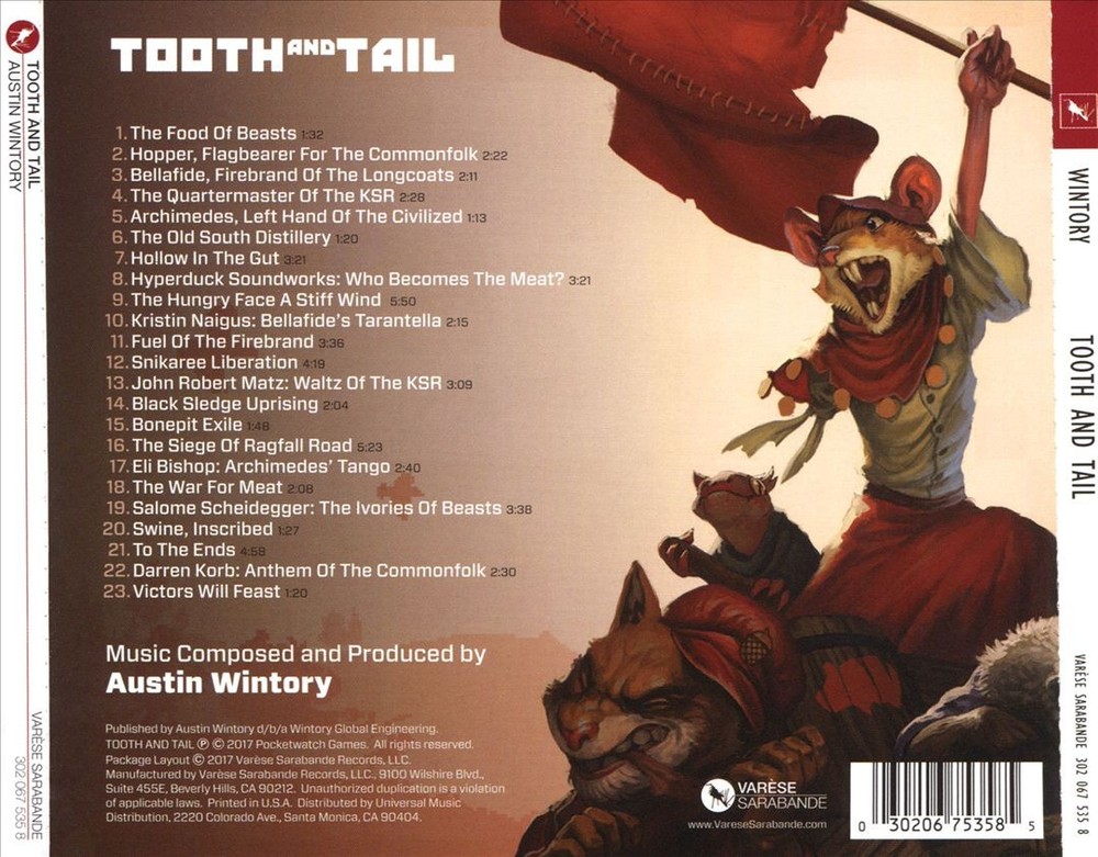 Austin Wintory Tooth & Tail [Original Soundtrack] New Cd