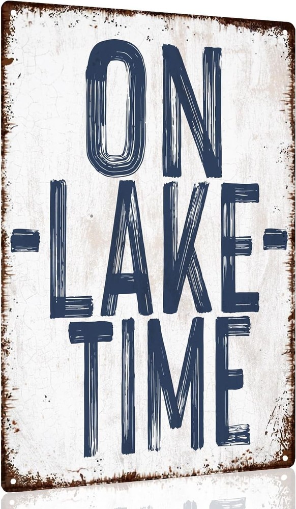 Tin Metal Sign Lake House Decor Lake Life Wall Decor Lake House 8x12