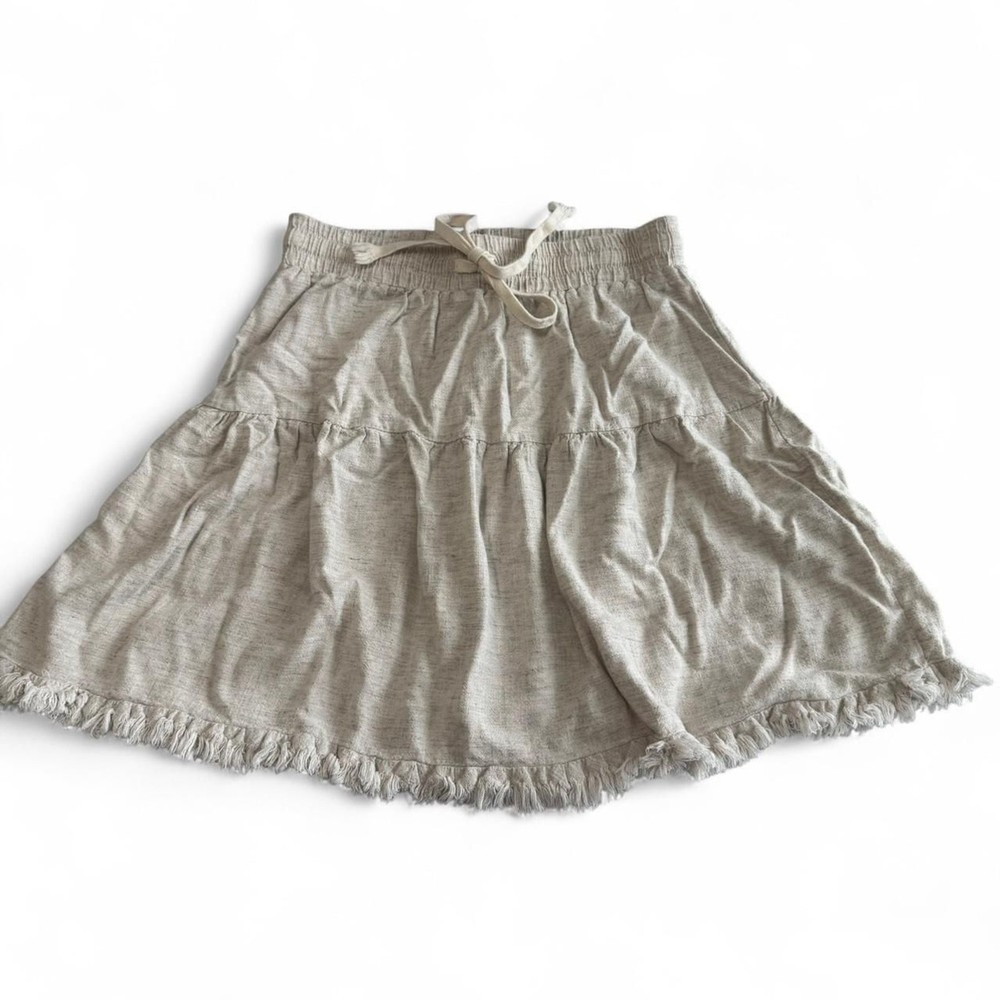 S Umgee Cream Skirt – Flowy Y2K Boho Mini Vibes