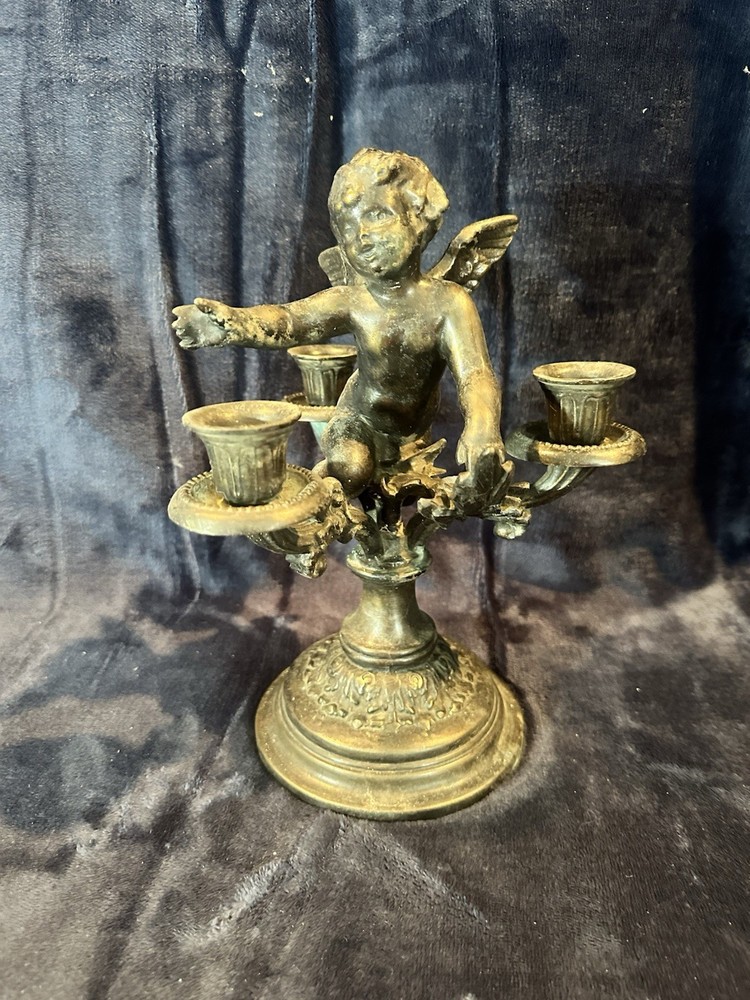Cherub Metal Candle Stick Holder