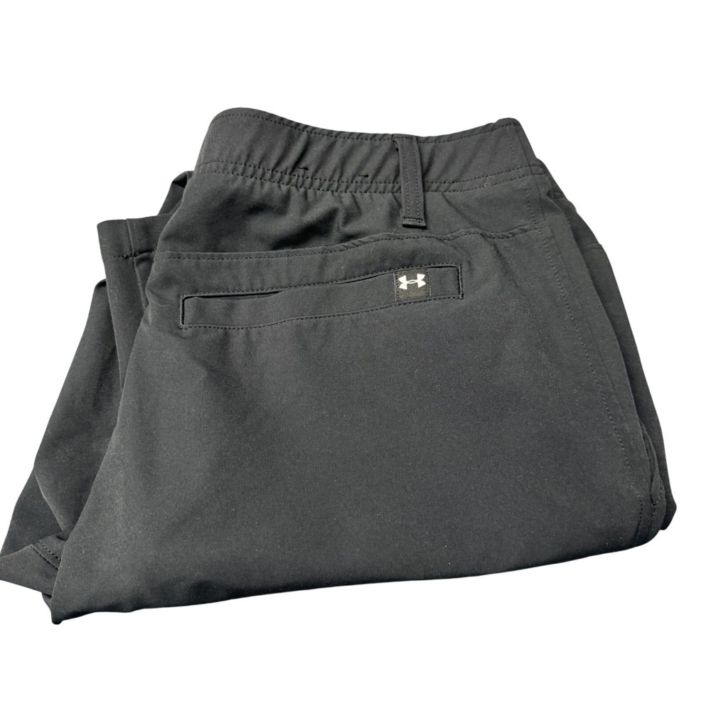 Under armour Golf Pants Mens 36x32 ACTUAL Black UA Drive Straight Leg Activewear