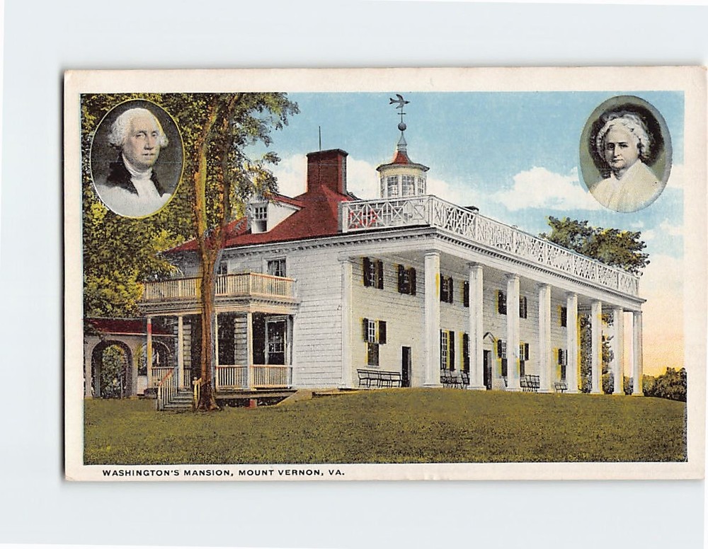 Postcard Washington's Mansion Mt. Vernon Virginia USA