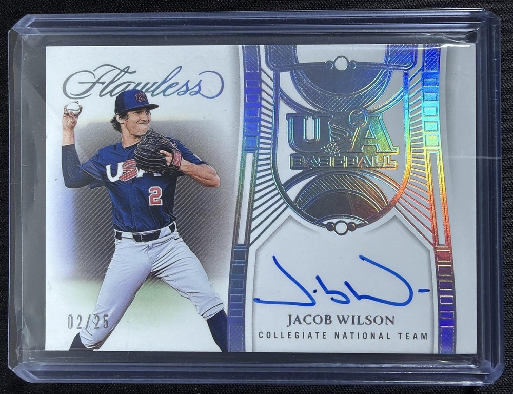 2024 Panini Flawless Jacob Wilson #USA-JW USA Baseball Signatures /25 Auto